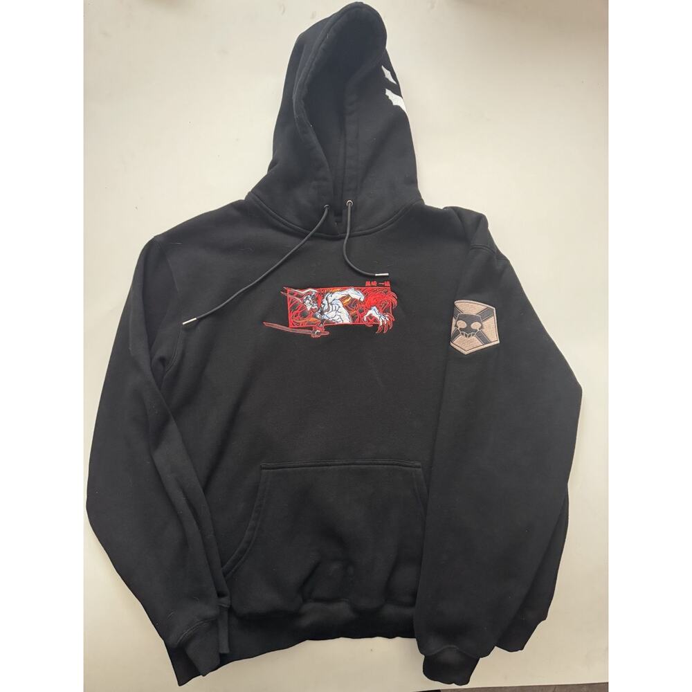 Ichigo Kurosaki "Hollow Transformation" Embroidered Hoodie Mens XL Three Patches